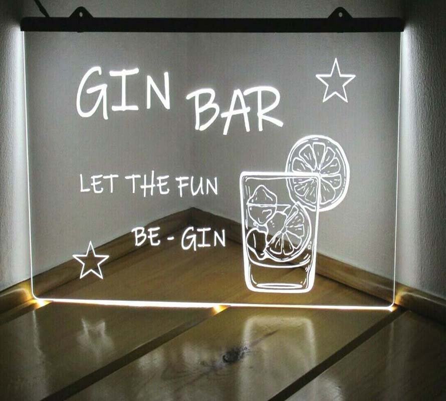 Gin Bar Let The Fun Be-Gin LED Neon Light Sign Home Decor Craft