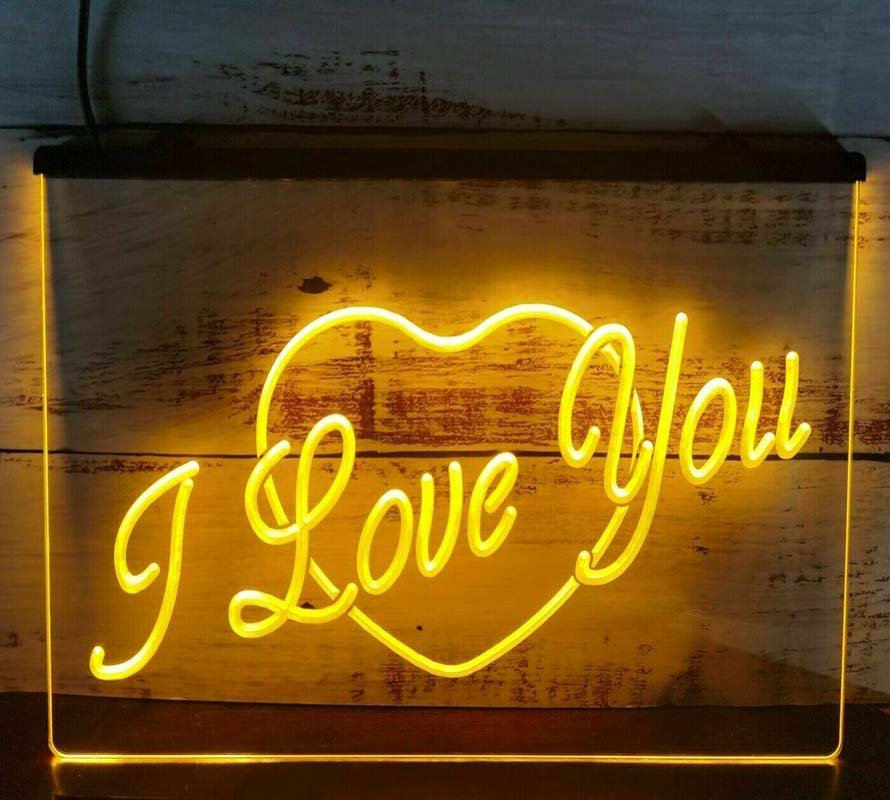 I Love You Led Neon Sign Hang Signs Wall Home Decor Gift