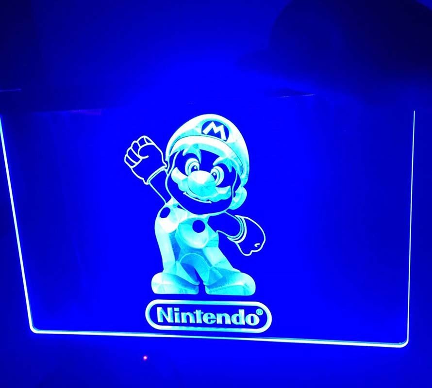 Nintendo Game Room Illuminated LED Neon Sign Hang Wall Decor, Light D&Atilde;&copy;cor Art