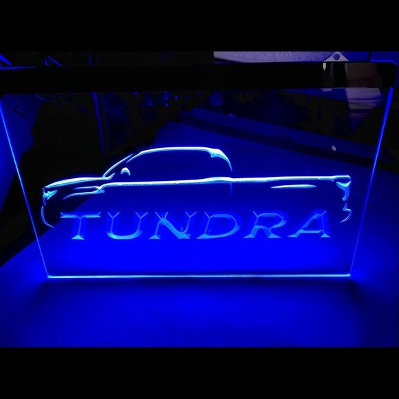 Tundra Toyota Illuminated LED Neon Sign Hang Wall Decor, Garage, Lights Art