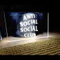 Anti Social Club Logo Illuminated LED Neon Sign Hang Wall Decor, Lights Art