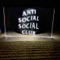 Anti Social Club Logo Illuminated LED Neon Sign Hang Wall Decor, Lights Art