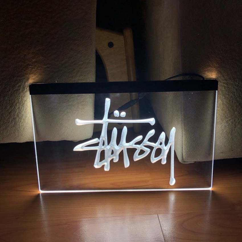 Stussy Illuminated LED Neon Sign Hang Wall Decor, Shop Fashion, Lights Art