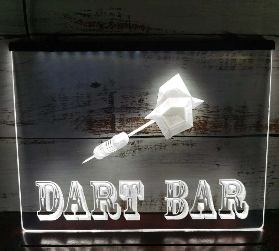 Dart Bar Led Neon Sign Game Room Hang Signs Wall Decor Pub