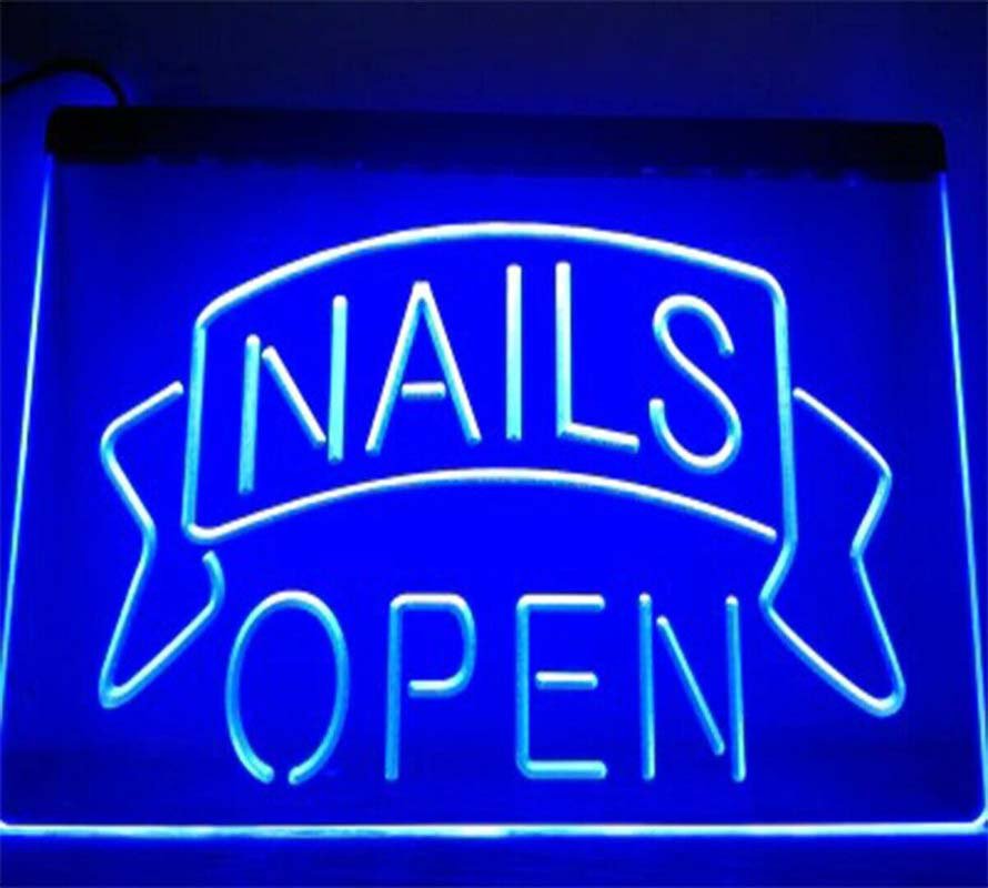 Nails Open Led Neon Sign Hang Signs Wall Beauty Salon Art Light Craftsmanship