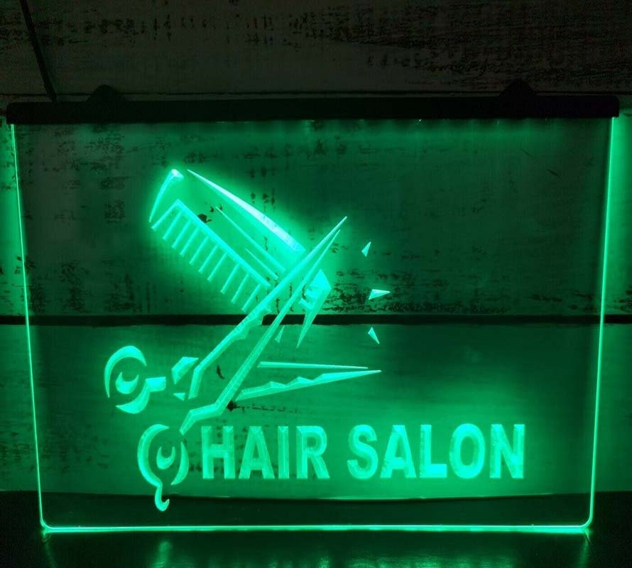 Hair Salon Open Led Neon Sign Hang Signs Wall Beauty Salon Glowing Craft