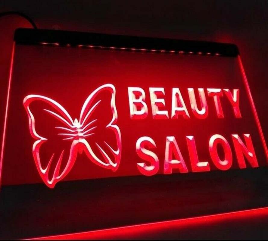OPEN Beauty Salon Nails LED Neon Sign Hang Signs Wall Home Decor Spa Art Craft