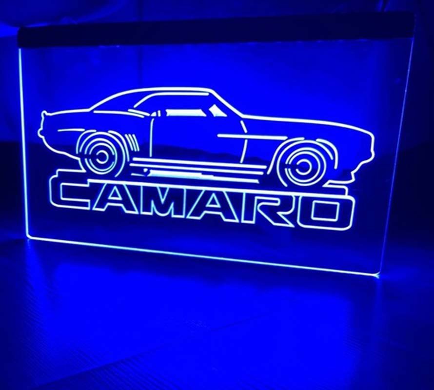 Chevrolet Camaro LED Neon Sign Hang Wall Home Decor, Garage, Craft