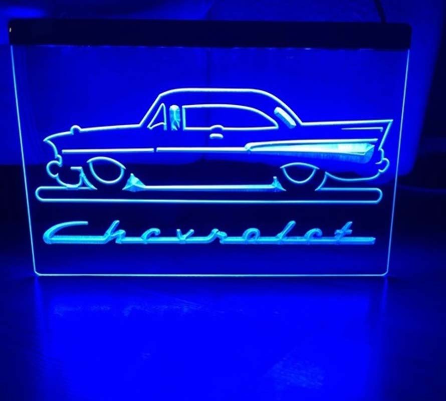 Chevrolet 57 Chevy LED Neon Sign Home Decor, Garage, Craft Art