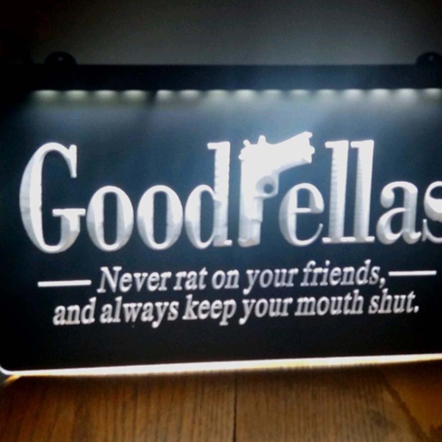 Goodfellas Led Neon Sign Home Decor, Room, Bureau, Movie Fan Gifts