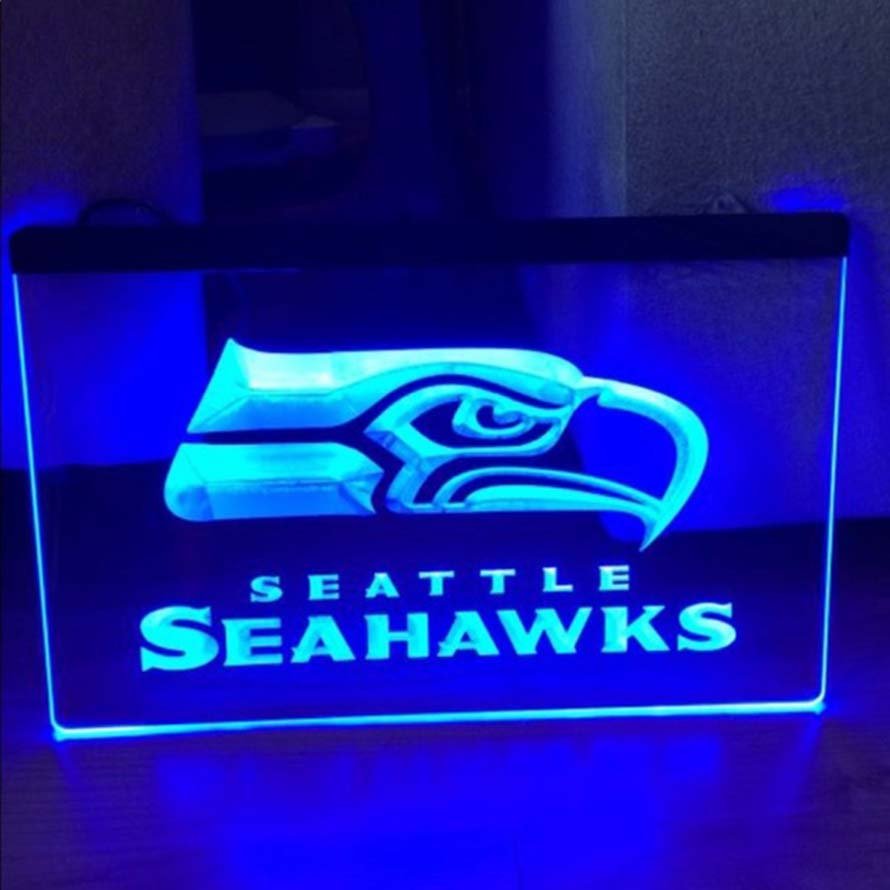 Seattle Seahawks Led Neon Sign Home Decor, Office Craft Art