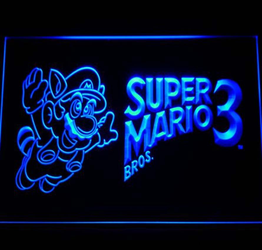 Super Mario Bros Game Room Led Neon Sign Home Decor, Office, Craft Art