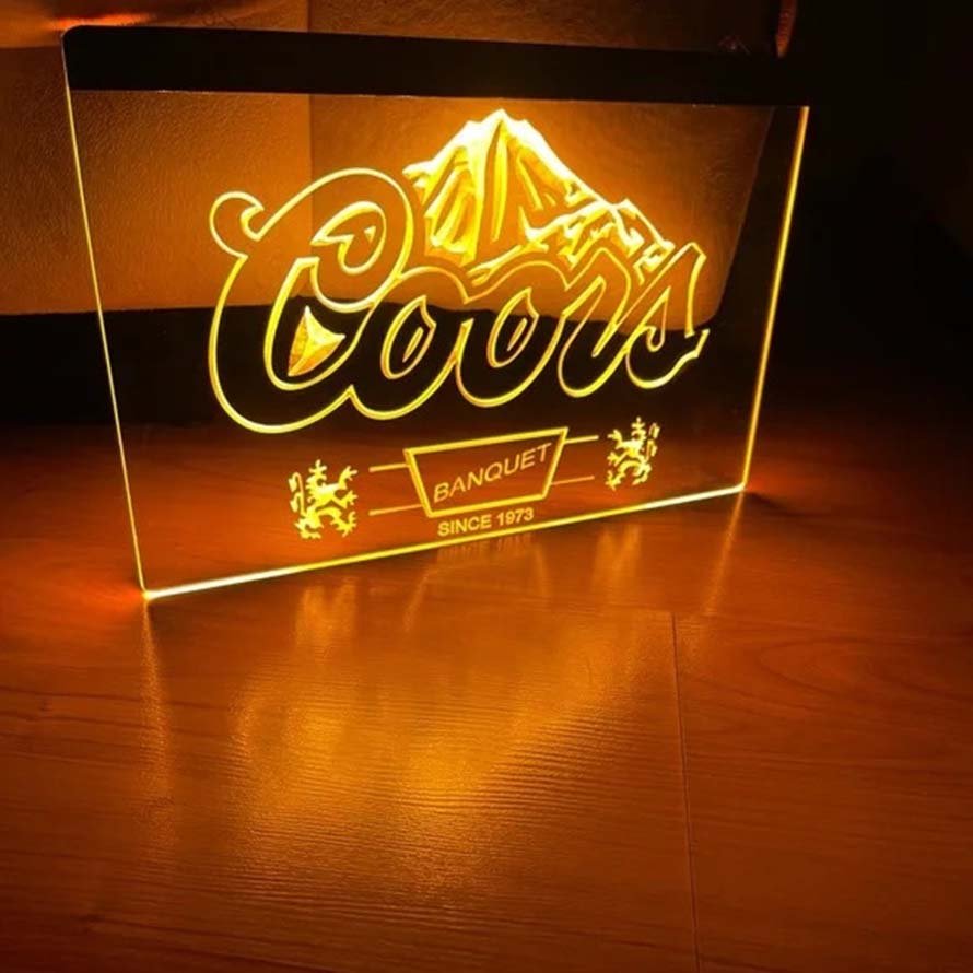 Coors Beer Bar Led Neon Sign Hang Wall Home Decor Craft Glowing
