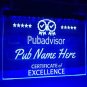 Pub Shed Advisor LED Neon Personalized Illuminated Bar Sign Award Certificate