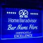 Home BarAdvisor Personalized Led Neon Sign Illuminated Bar Award Certificate