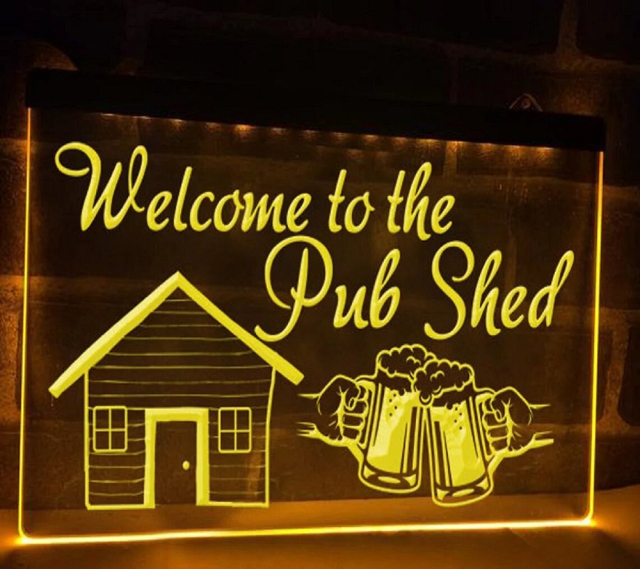 Welcome to the Pub Shed Illuminated Led Neon Sign Home Garden D&Atilde;&copy;cor, Bar Light