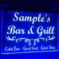 Bar & Grill Personalized Lighted LED Neon Sign Food Restaurant Decor