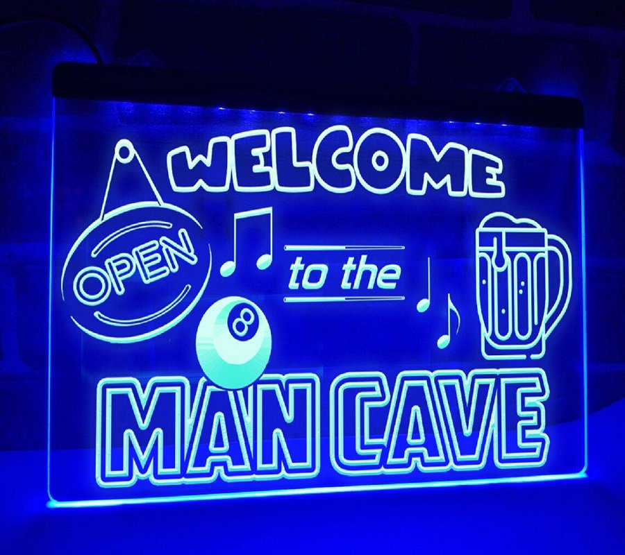 Welcome to the Man Cave Illuminated Led Neon Sign Bar Pool Room D&Atilde;&copy;cor Lights