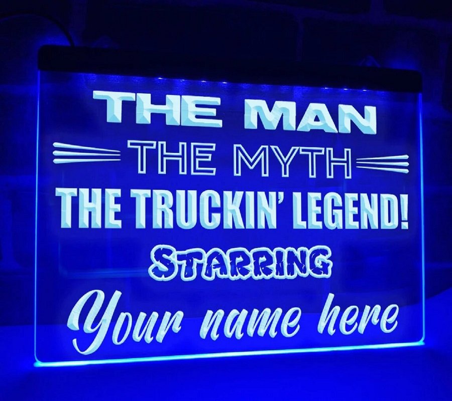 Trucking Legend Led Neon Personalized Illuminated Gift Sign Award Truck Driver