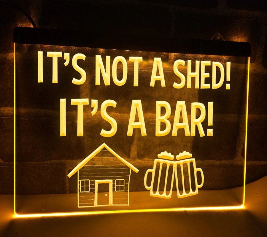 It's Not a Shed It's a Bar Led Neon Light Sign, Home Decor Lights Pub Art