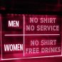 No Shirt No Service Funny Led Neon Light Sign, Home Decor Lights Pub Art Craft