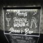 It's Always Happy Hour Personalized Illuminated Neon Sign, Decor Bar Lights Art