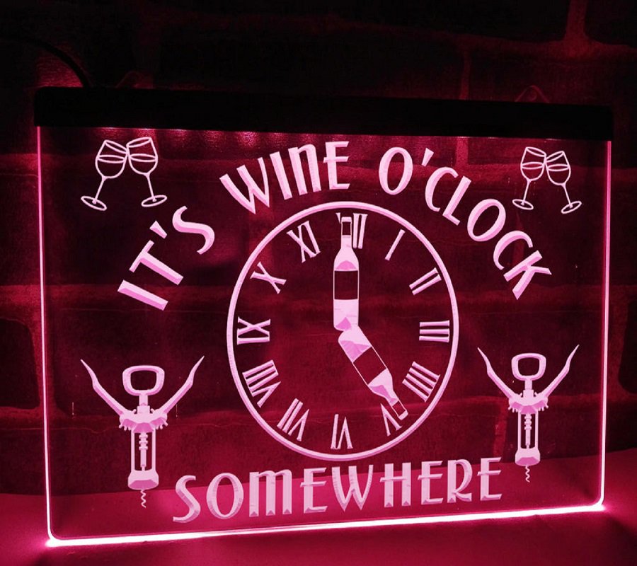 It's Wine O'Clock Somewhere Illuminated Led Neon Sign