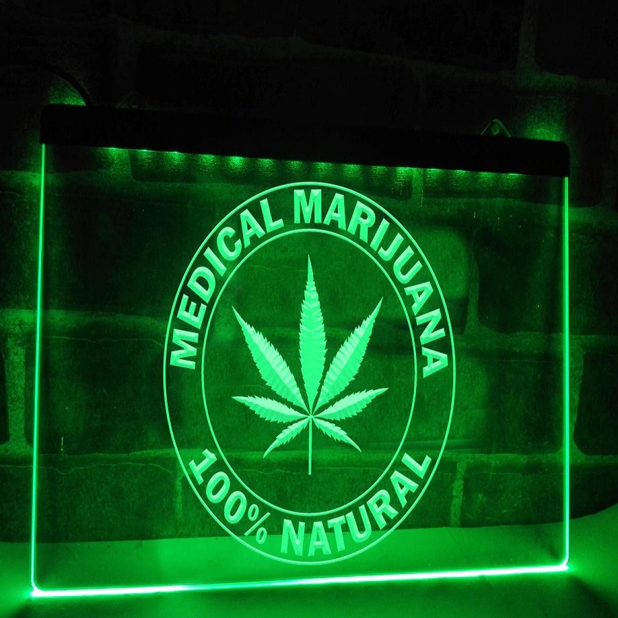 Medical Marijuana Illuminated Led Neon Sign Home Decor