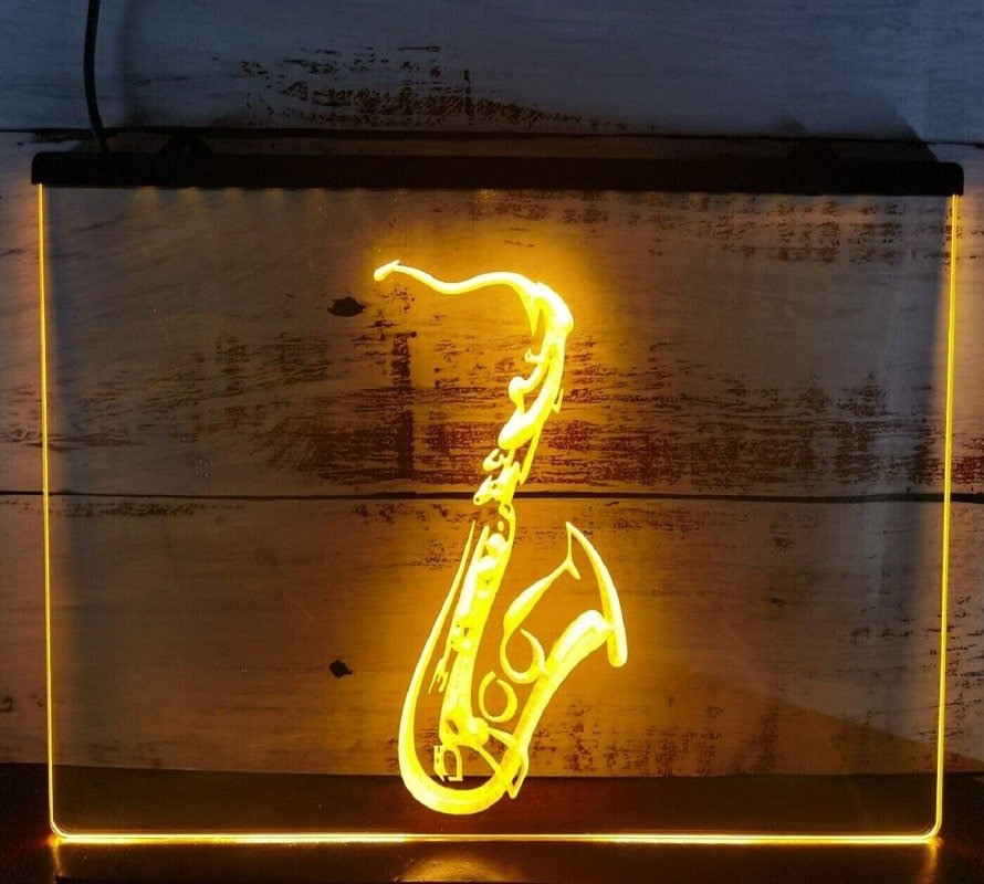 Saxophone Jazz Illuminated Led Neon Sign Home Decor, Lights D&Atilde;&copy;cor Art