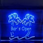 Bar Open Illuminated Led Neon Light Sign Beer Wine Drinks Palm Trees