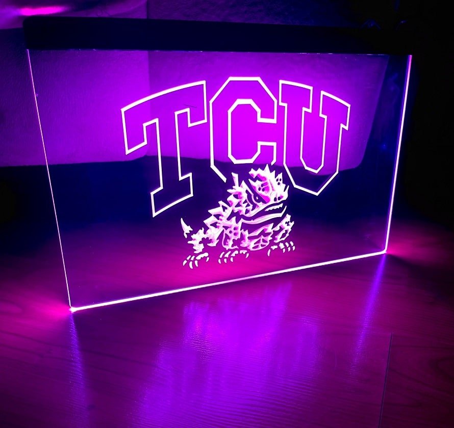 TCU Football Logo Led Neon Sign Home Decor, Room, Lights D&Atilde;&copy;cor Craft Art