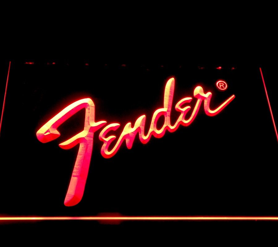 Fender Musical Instruments Corporation Led Neon Sign Hang Wall Decor, Office