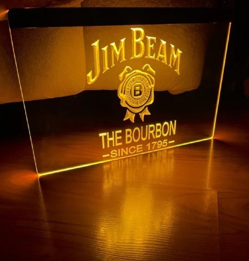 Jim Beam Led Neon Sign Decor, Bar, Pub, Lights Glowing Art