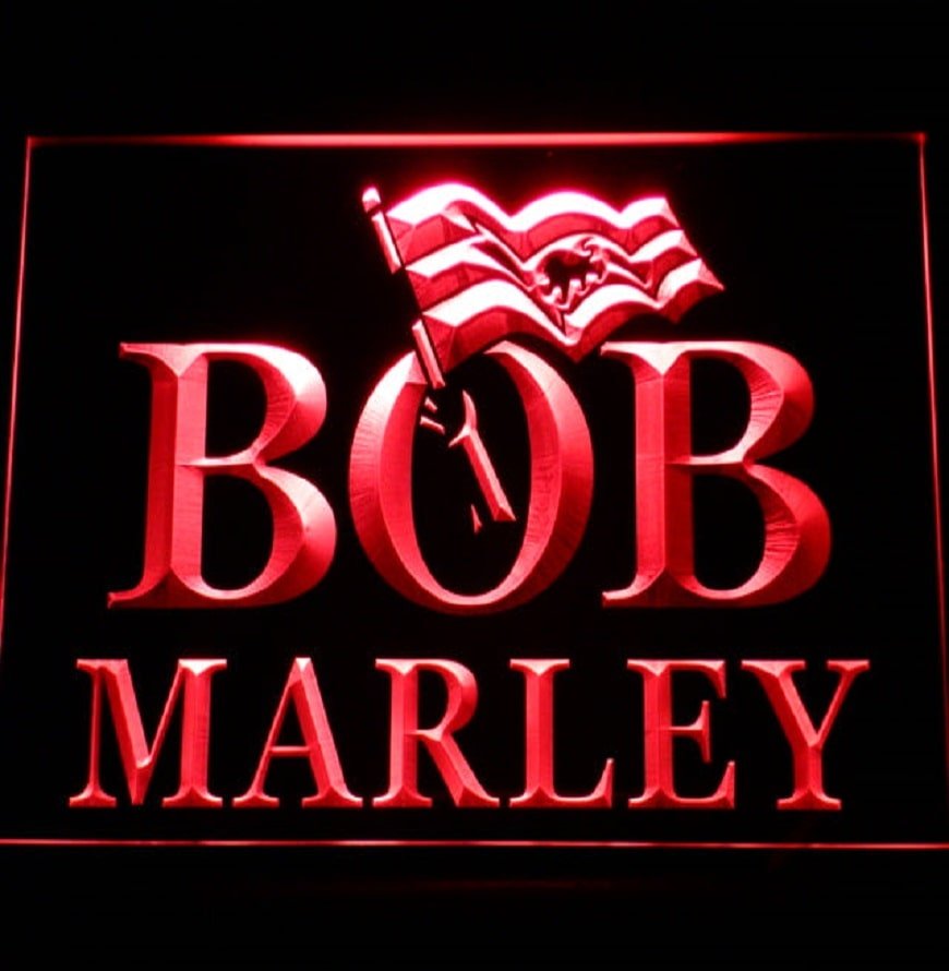 Bob Marley Led Neon Sign Hang Wall Home Decor, Room, Craft Glowing