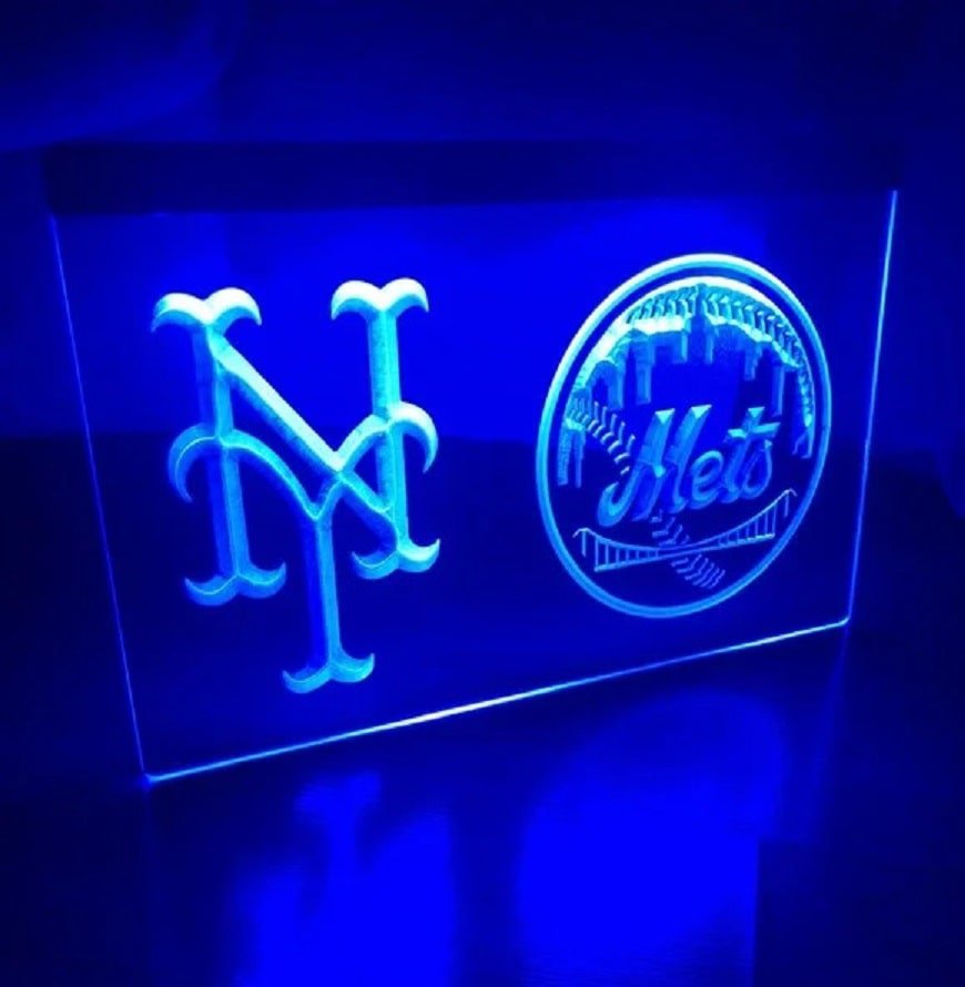 New York Mets Logo Led Neon Sign Hang Wall Home Decor, Fans Gift