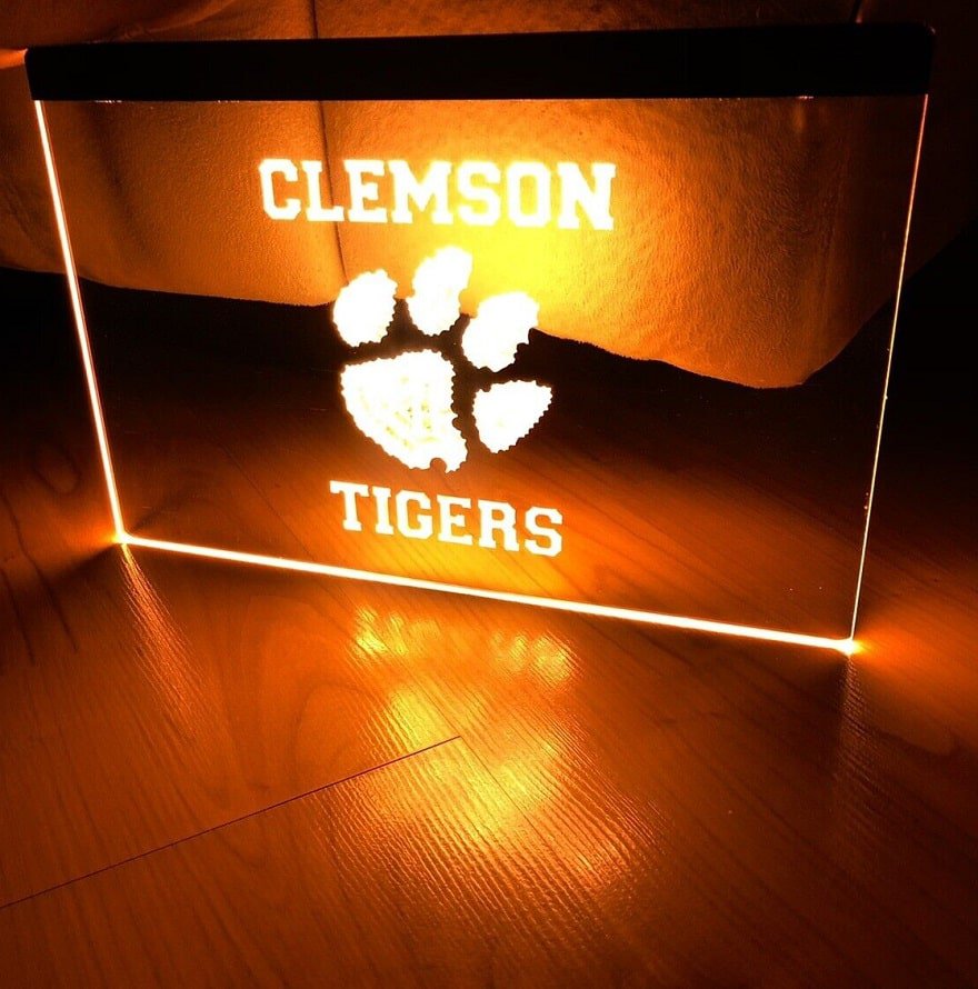 Clemson Tigers Logo Led Neon Sign Decor Room, Fans Gift, Lights D&Atilde;&copy;cor Art