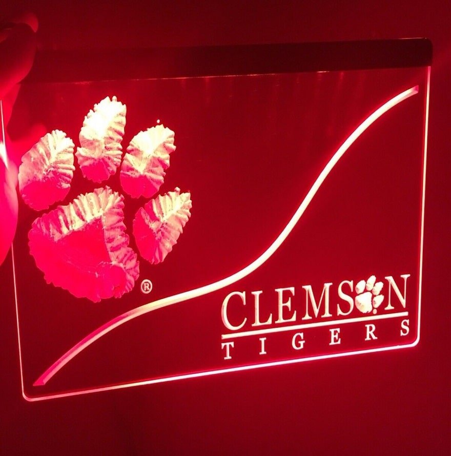 Clemson Tigers Logo Led Neon Sign Decor Room, Lights D&Atilde;&copy;cor Art