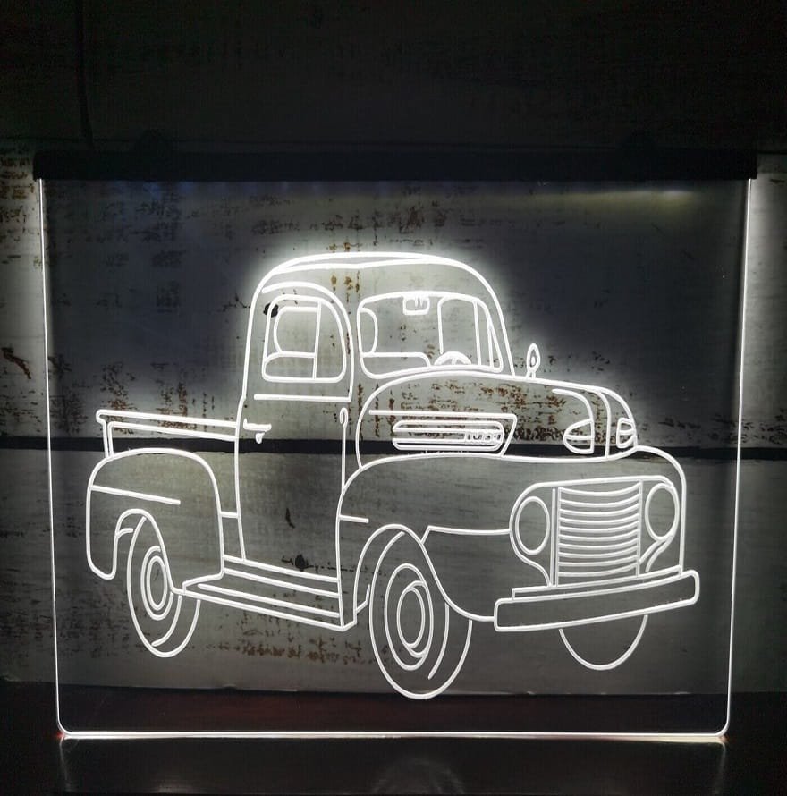 Pickup Truck Repair & Service Led Neon Sign Hang Wall Decor, Light D&Atilde;&copy;cor Art