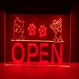 Open Dog Grooming LED Neon Sign Hang Wall Decor, Pet Sign, Lights Décor Art-min