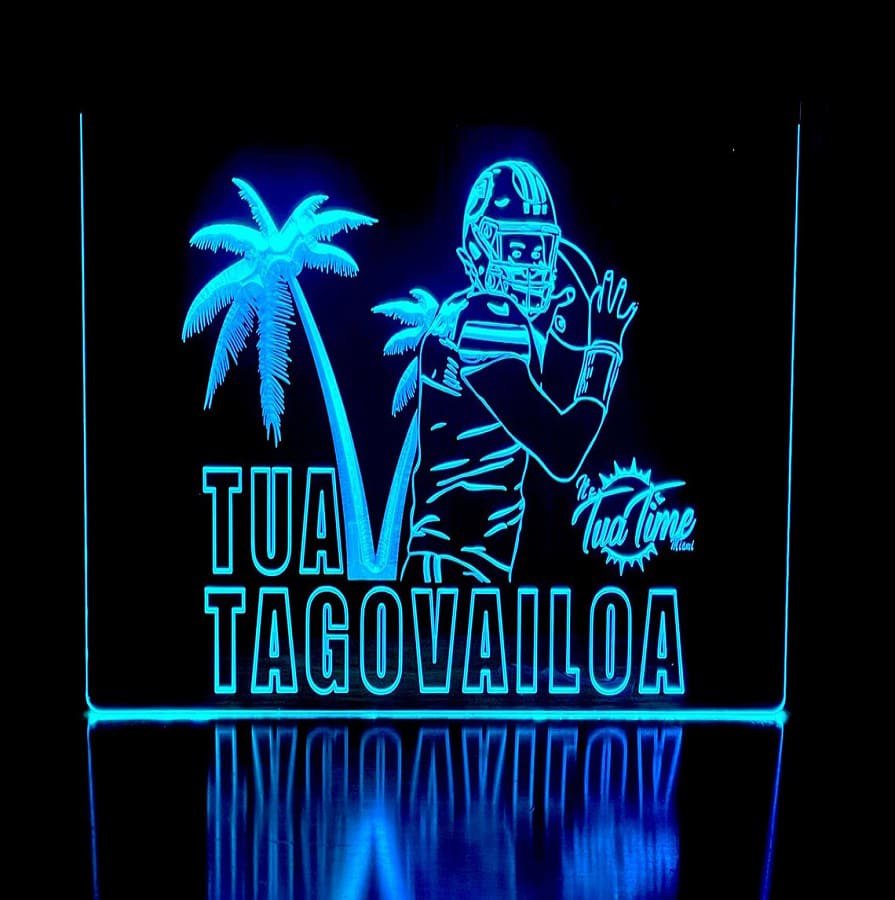 Tua Tagovailoa LED Neon Sign Decor Room, Artful Lightings Signs for Fans Gift