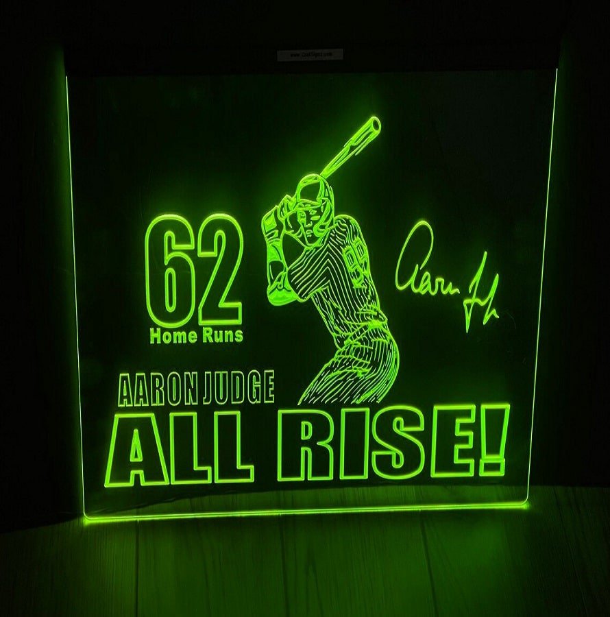 Aaron Judge New York Yankees LED Neon Sign Home Decor, Room, Fans Gift