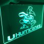 Miami Hurricanes Logo LED Neon Sign Hang Wall Decor, Room, Artful Lights Craft