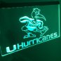 Miami Hurricanes Logo LED Neon Sign Hang Wall Decor, Room, Artful Lights Craft