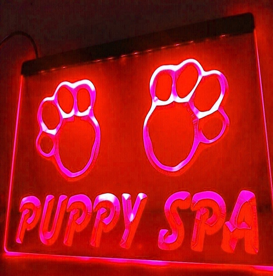 Puppy Spa Pet Grooming LED Neon Sign Hang Wall Decor, Dog Shops, Artful Lights