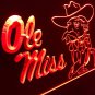 Ole Miss Logo LED Neon Sign Hang Wall Decor, Room, Artful Lights Craft