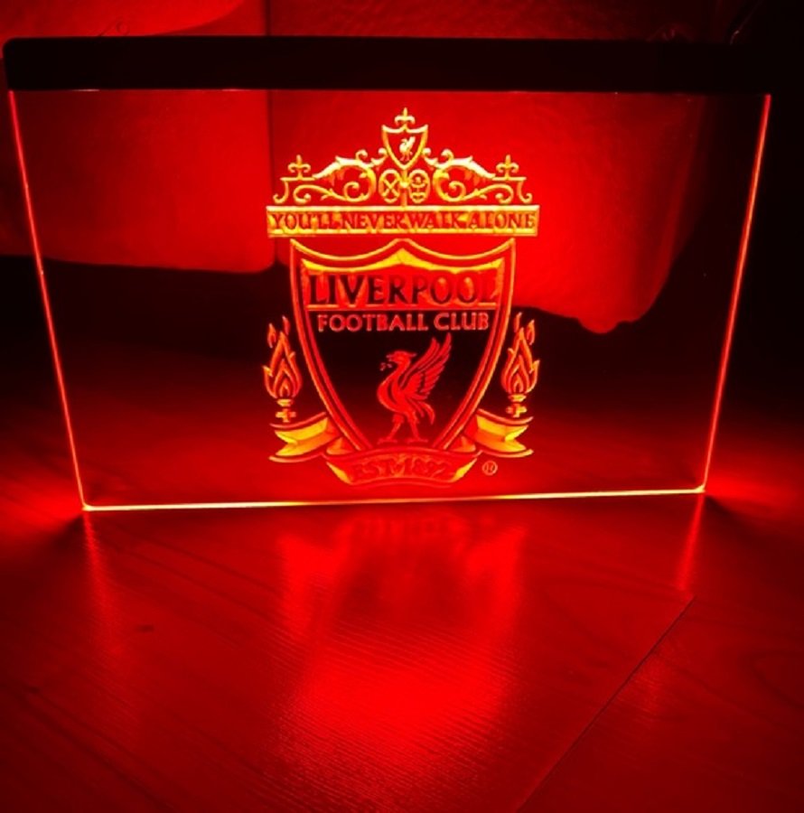 Liverpool FC LED Neon Sign Hang Wall Decor, Room, Fans Gift, Artful Lights Craft