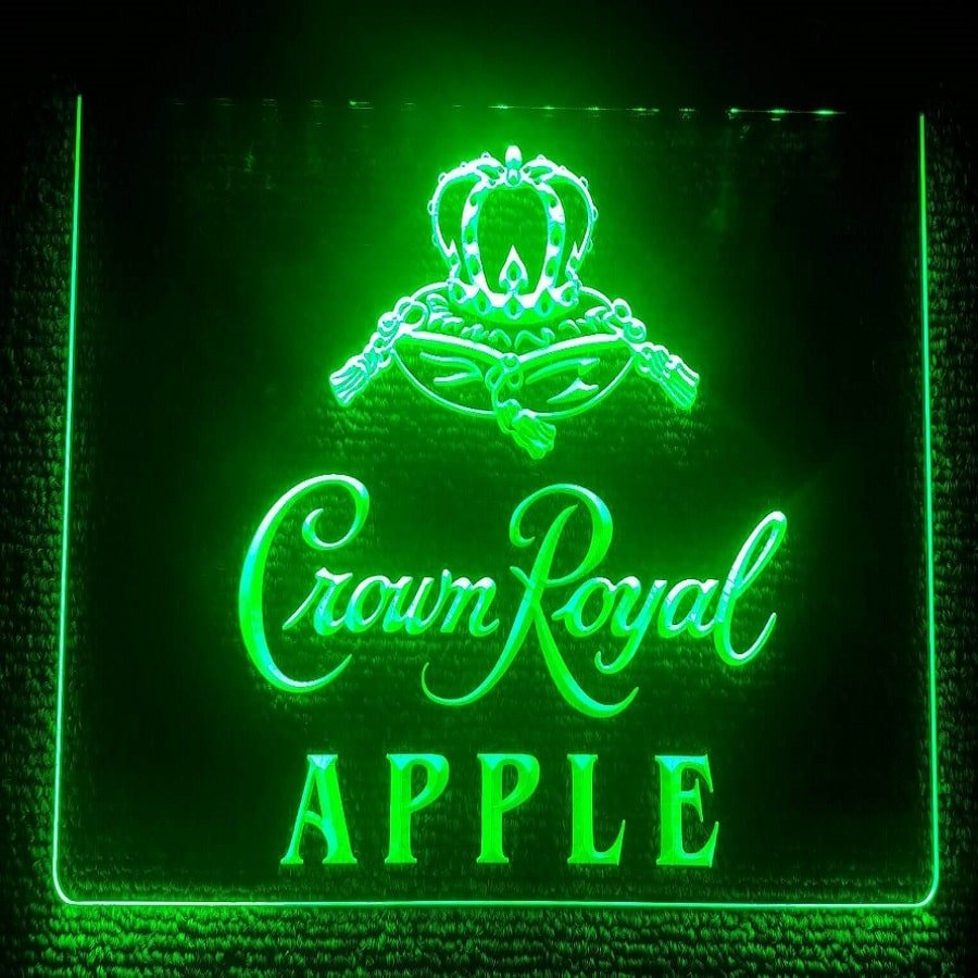 Crown Royal Regal Apple Whisky Illuminated LED Neon Sign Decor, Artful Lights