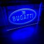 Bugatti Logo Illuminated LED Neon Sign Hang Wall Decor, Garage, Artful Light