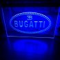Bugatti Logo Illuminated LED Neon Sign Hang Wall Decor, Garage, Artful Light