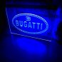 Bugatti Logo Illuminated LED Neon Sign Hang Wall Decor, Garage, Artful Light